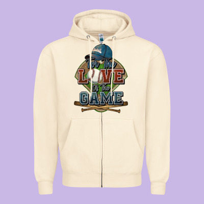For The Love Of The Game Baseball Zipper Hoodie Designed By Howdyjamesfarm