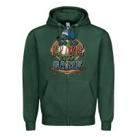 Sports Green for the love of the game baseball Zipper Hoodie - HowdyJamesFarm