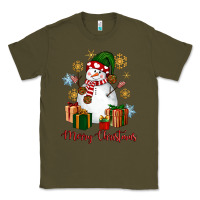 Army Green Snowman Merry Christmas Classic Tee - NancyCooperArtShop
