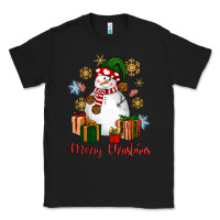 Black Snowman Merry Christmas Classic Tee - NancyCooperArtShop