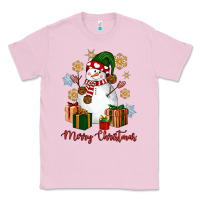 Bubblegum Pink Snowman Merry Christmas Classic Tee - NancyCooperArtShop
