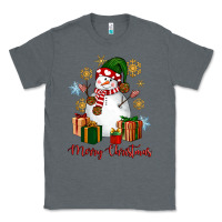 Charcoal Heather Snowman Merry Christmas Classic Tee - NancyCooperArtShop