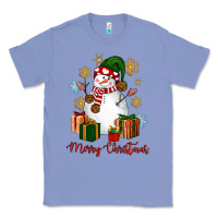 Colony Blue Snowman Merry Christmas Classic Tee - NancyCooperArtShop