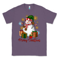 Lavender Snowman Merry Christmas Classic Tee - NancyCooperArtShop