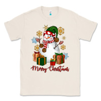 Natural Snowman Merry Christmas Classic Tee - NancyCooperArtShop