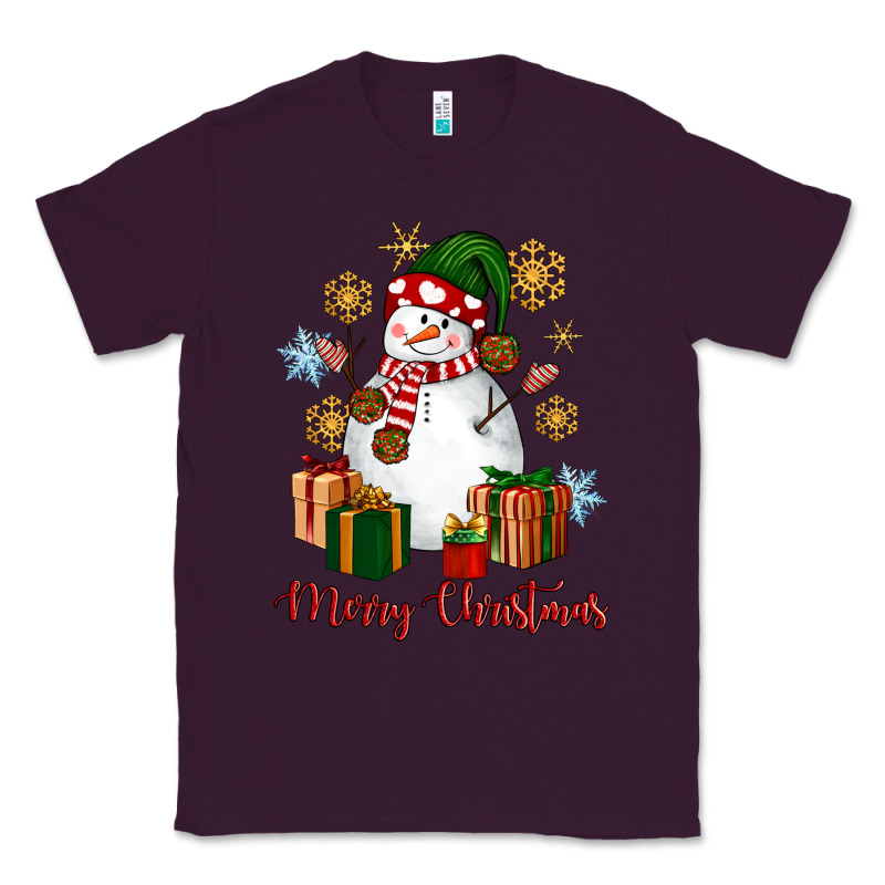 Snowman Merry Christmas Classic Tee by NancyCooperArtShop | Teevron