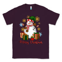 Plum Snowman Merry Christmas Classic Tee - NancyCooperArtShop