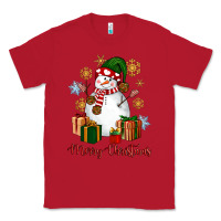 Red Snowman Merry Christmas Classic Tee - NancyCooperArtShop