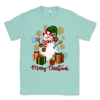 Seafoam Snowman Merry Christmas Classic Tee - NancyCooperArtShop