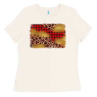 Bone christmas leopard glitter background Ladies Tee - AdoDesignShop