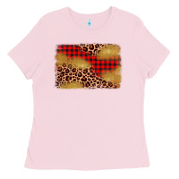 Bubblegum Pink christmas leopard glitter background Ladies Tee - AdoDesignShop