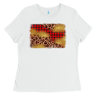 White christmas leopard glitter background Ladies Tee - AdoDesignShop