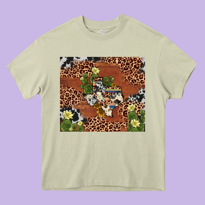 Texas Cactus Heavy Core Tee Designed By Adodesignshop
