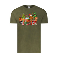 Vintage Olive christmas gingerbread truck Vintage Tee - MaliasSmallBusiness