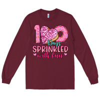 Burgundy 100 days sprinkled with fun Long Sleeve Tee - Artiststas