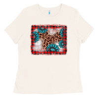 Bone Christmas gemstone leopard background Ladies Tee - AdoDesignShop