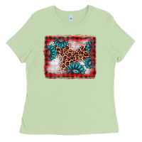 Matcha Christmas gemstone leopard background Ladies Tee - AdoDesignShop