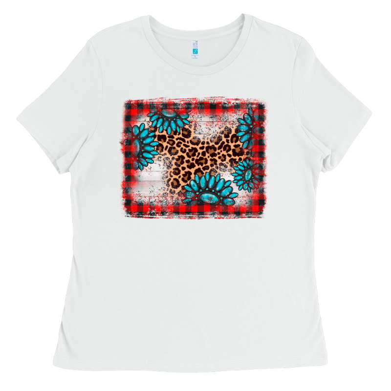 Christmas Gemstone Leopard Background Ladies Tee by AdoDesignShop | Teevron