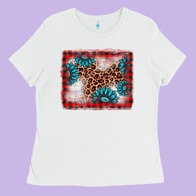 Christmas Gemstone Leopard Background Ladies Tee Designed By Adodesignshop