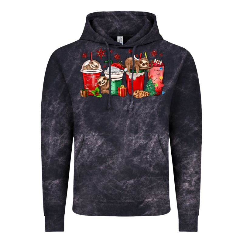 Christmas Sloth Coffee Cups Vintage Hoodie by MaliasSmallBusiness | Teevron
