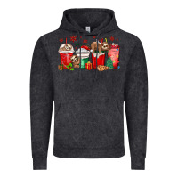 Vintage Black christmas sloth coffee cups Vintage Hoodie - MaliasSmallBusiness