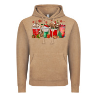 Vintage Coffee christmas sloth coffee cups Vintage Hoodie - MaliasSmallBusiness