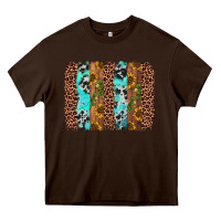 Chocolate Brown sunflower cactus leopard brushstroke Heavy Core Tee - AdoDesignShop