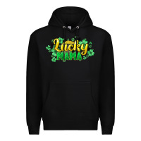 Black Lucky mama mother's day Premium Hoodie - HowdyJamesFarm