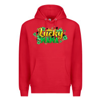 Red Lucky mama mother's day Premium Hoodie - HowdyJamesFarm
