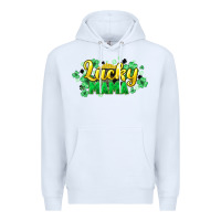 White Lucky mama mother's day Premium Hoodie - HowdyJamesFarm