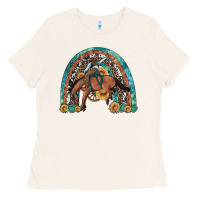 Bone bucking bronco rodeo rainbow Ladies Tee - Artiststas