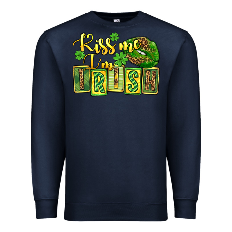 St. Patrick's Kiss Me I Am Irish Premium Sweatshirt by OliviaCreatesArt | Teevron