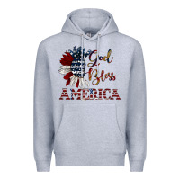 Heather Grey god bless america Premium Hoodie - JahusDesignShop