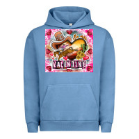 Pigment Pebble Blue Be Mine Valentine Urban Hoodie - CowhideDigitalArt