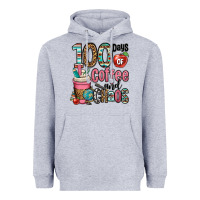 Heather Grey hundred days of coffee and chaos Heavyweight Hoodie - OliviaCreatesArt