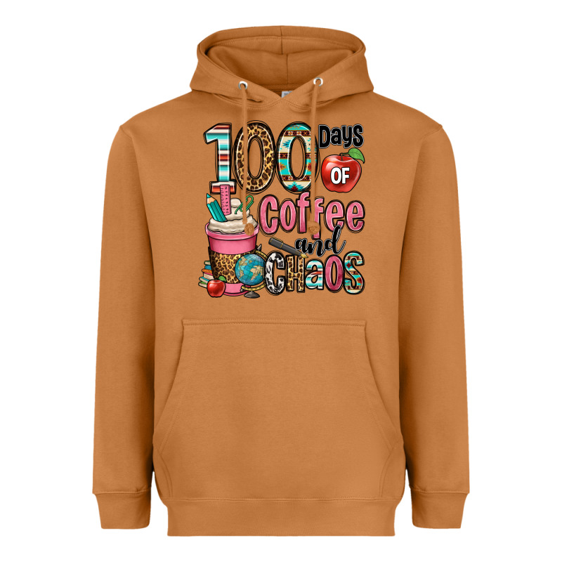 Hundred Days Of Coffee And Chaos Heavyweight Hoodie by OliviaCreatesArt | Teevron