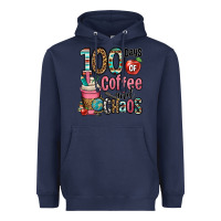 Navy hundred days of coffee and chaos Heavyweight Hoodie - OliviaCreatesArt