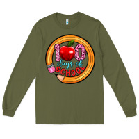 Army Green 100 days of school Long Sleeve Tee - Artiststas
