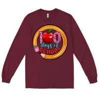 Burgundy 100 days of school Long Sleeve Tee - Artiststas