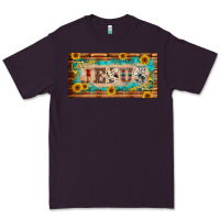 Plum jesus western patterns license plate template Premium Tee - BarkalooDesign