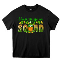 Black shenanigans squad gnomes shamrock gold leopard glitter Heavy Core Tee - Artiststas
