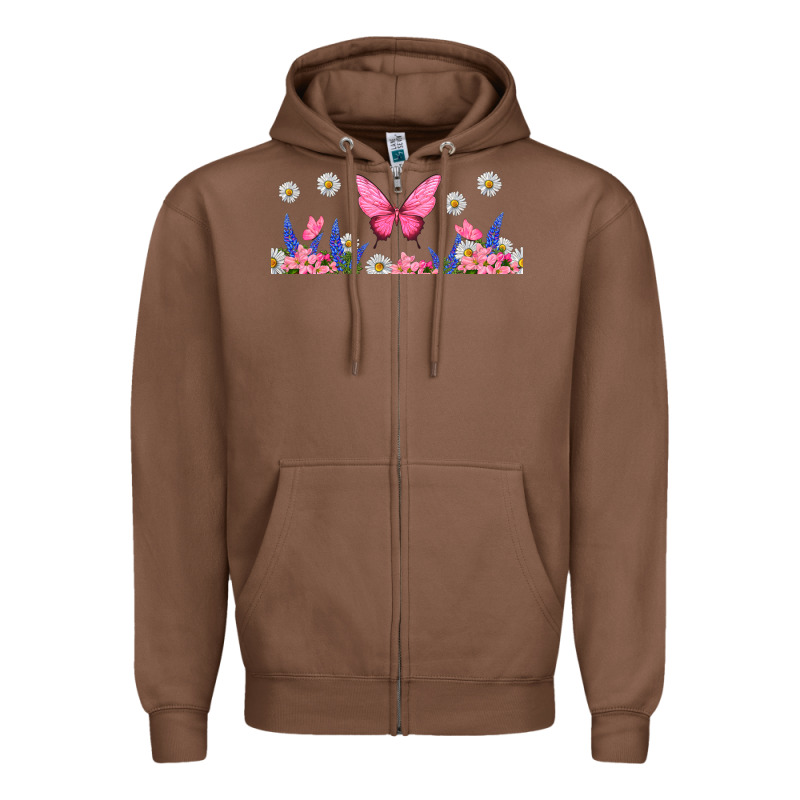 Butterflies And Flowers Zipper Hoodie by TumblerDesignByShophia | Teevron