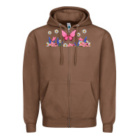Chestnut butterflies and flowers Zipper Hoodie - TumblerDesignByShophia