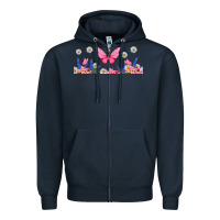Navy butterflies and flowers Zipper Hoodie - TumblerDesignByShophia