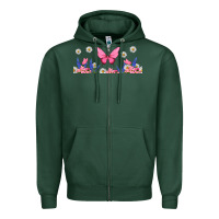Sports Green butterflies and flowers Zipper Hoodie - TumblerDesignByShophia