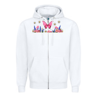 White butterflies and flowers Zipper Hoodie - TumblerDesignByShophia