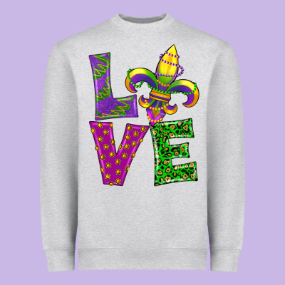 Mardi Gras Love Heavyweight Sweatshirt Designed By Ranaportraitstore