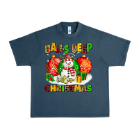 Midnight Navy Balls Deep Into Christmas Urban Heavy Tee - MaliasSmallBusiness