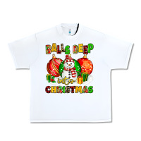 White Balls Deep Into Christmas Urban Heavy Tee - MaliasSmallBusiness