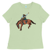 Matcha bucking bronco cowboy rodeo Ladies Tee - Artiststas